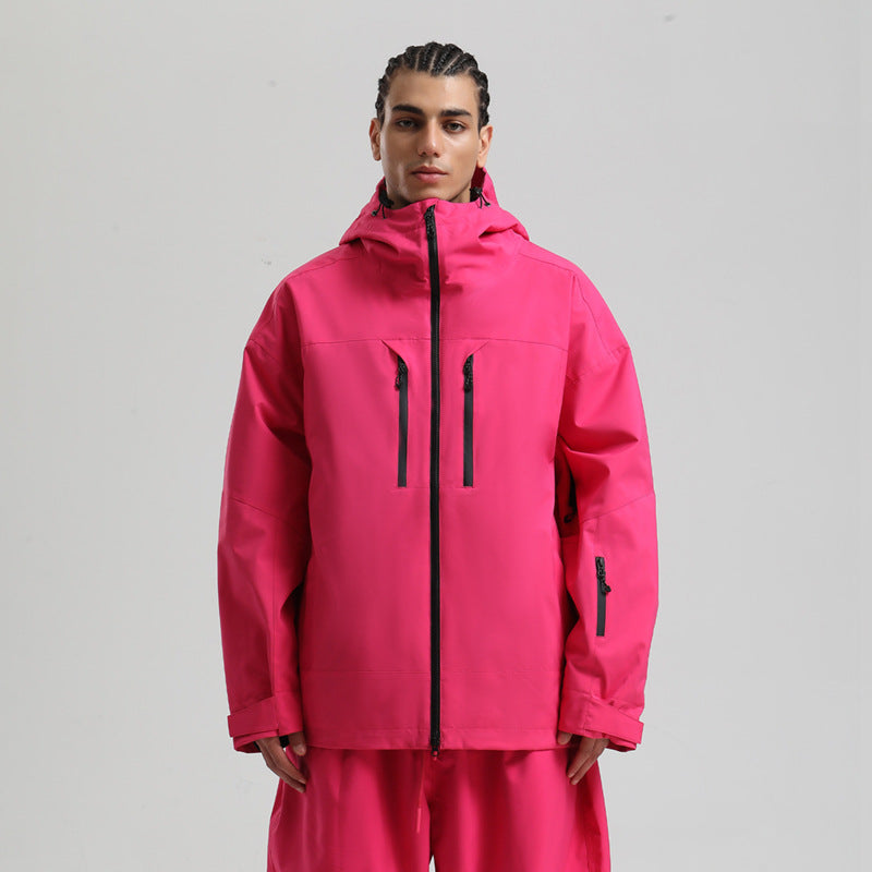 Men's Waterproof Breathable Ski Jacket – Hooded Winter Snow Coat