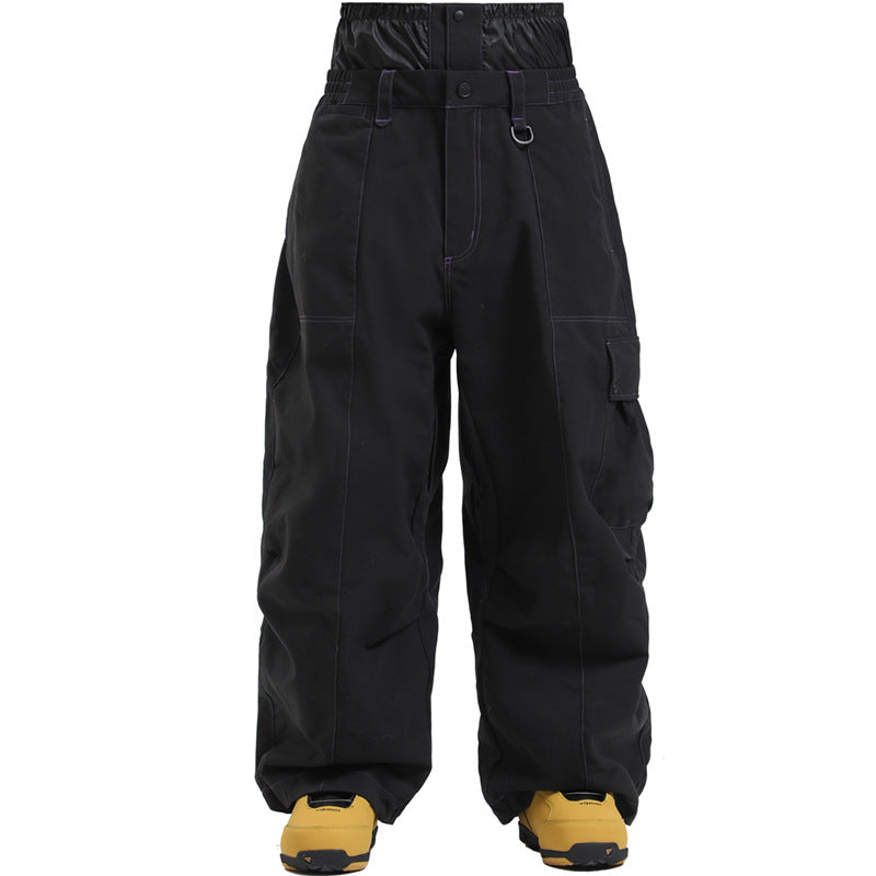 Unisex Wide-Leg Windproof Ski Pants – Breathable Winter Snow Pants