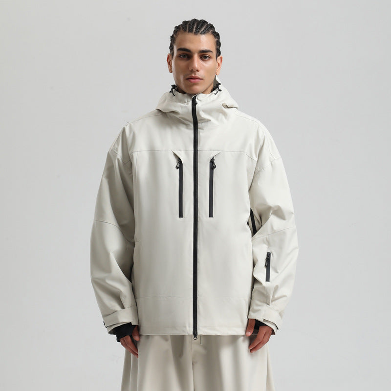 Men's Waterproof Breathable Ski Jacket – Hooded Winter Snow Coat