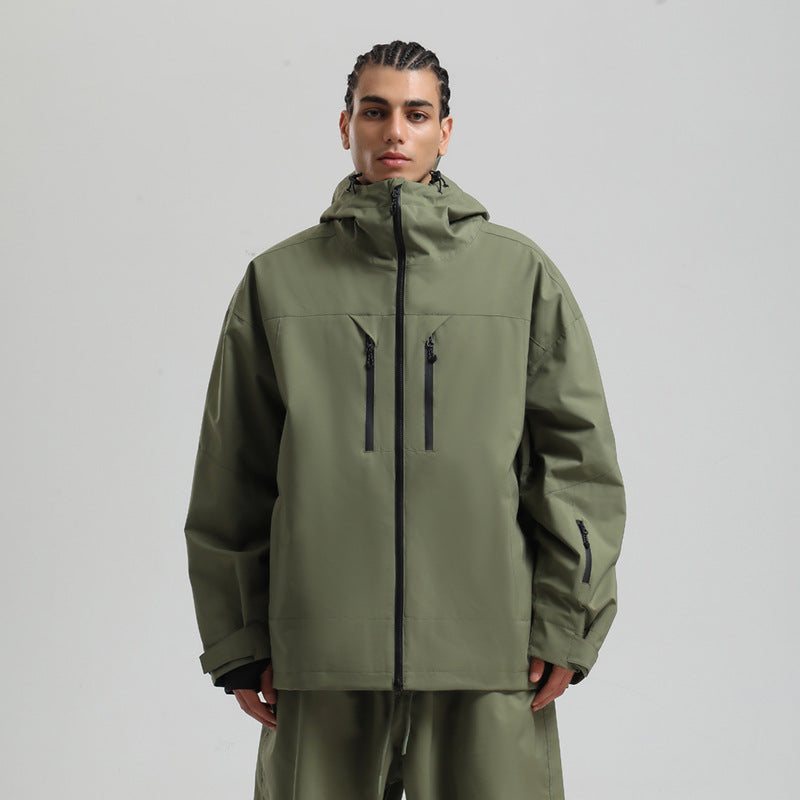 Men's Waterproof Breathable Ski Jacket – Hooded Winter Snow Coat