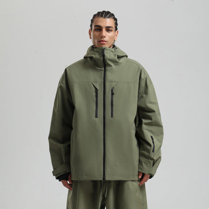 Men's Waterproof Breathable Ski Jacket – Hooded Winter Snow Coat