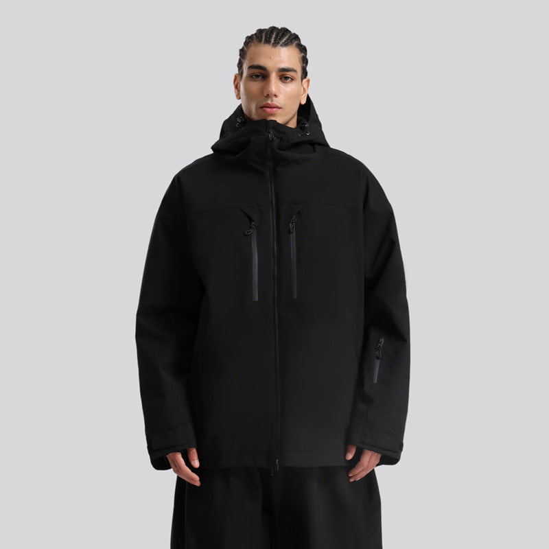Men's Waterproof Breathable Ski Jacket – Hooded Winter Snow Coat
