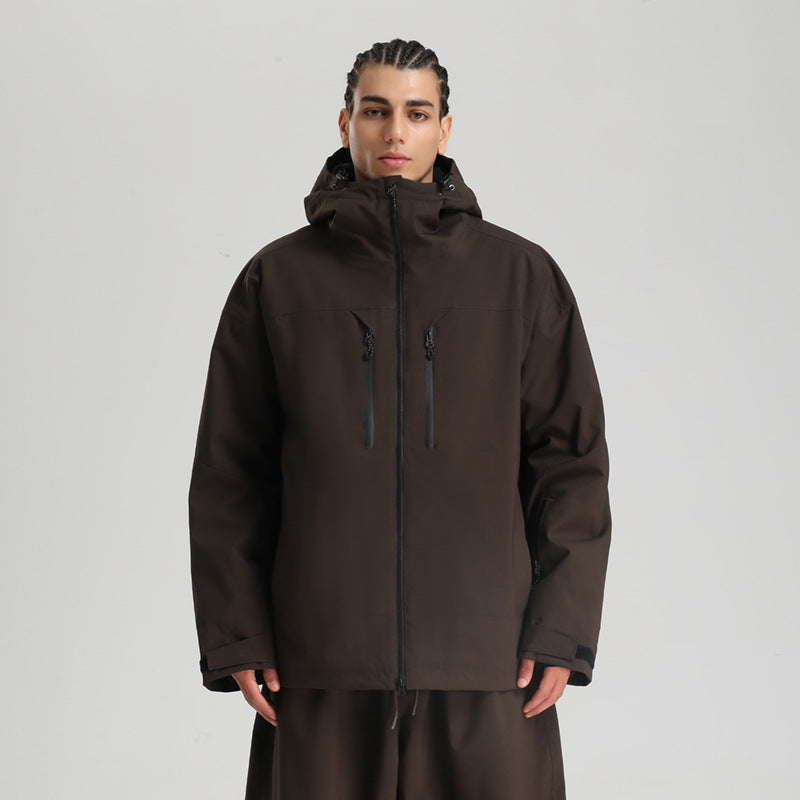 Men's Waterproof Breathable Ski Jacket – Hooded Winter Snow Coat