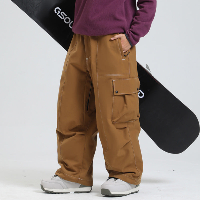 Unisex Wide-Leg Windproof Ski Pants – Breathable Winter Snow Pants