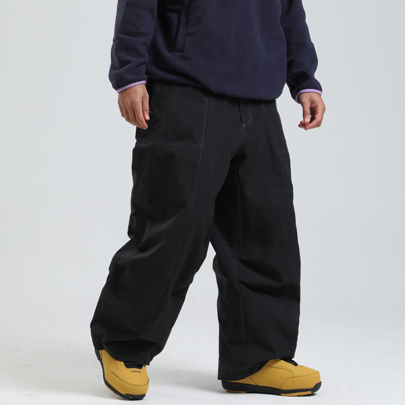 Unisex Wide-Leg Windproof Ski Pants – Breathable Winter Snow Pants