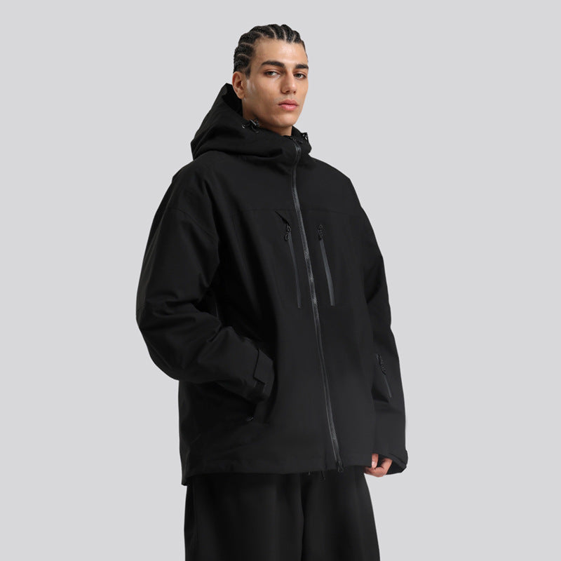 Men's Waterproof Breathable Ski Jacket – Hooded Winter Snow Coat