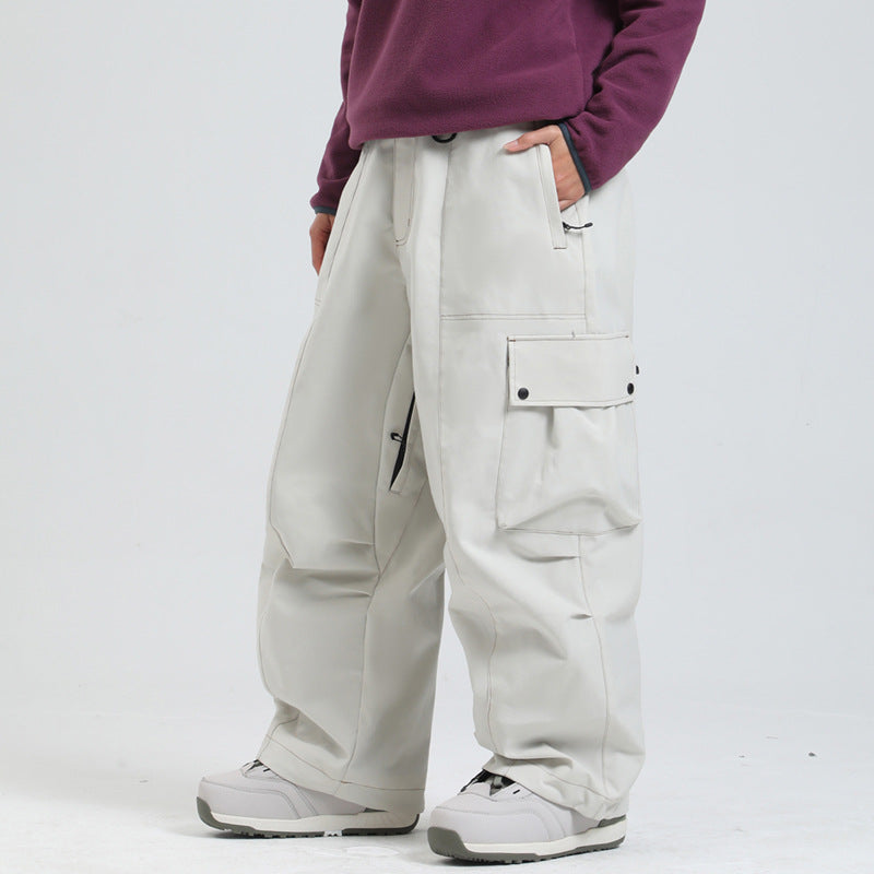 Unisex Wide-Leg Windproof Ski Pants – Breathable Winter Snow Pants