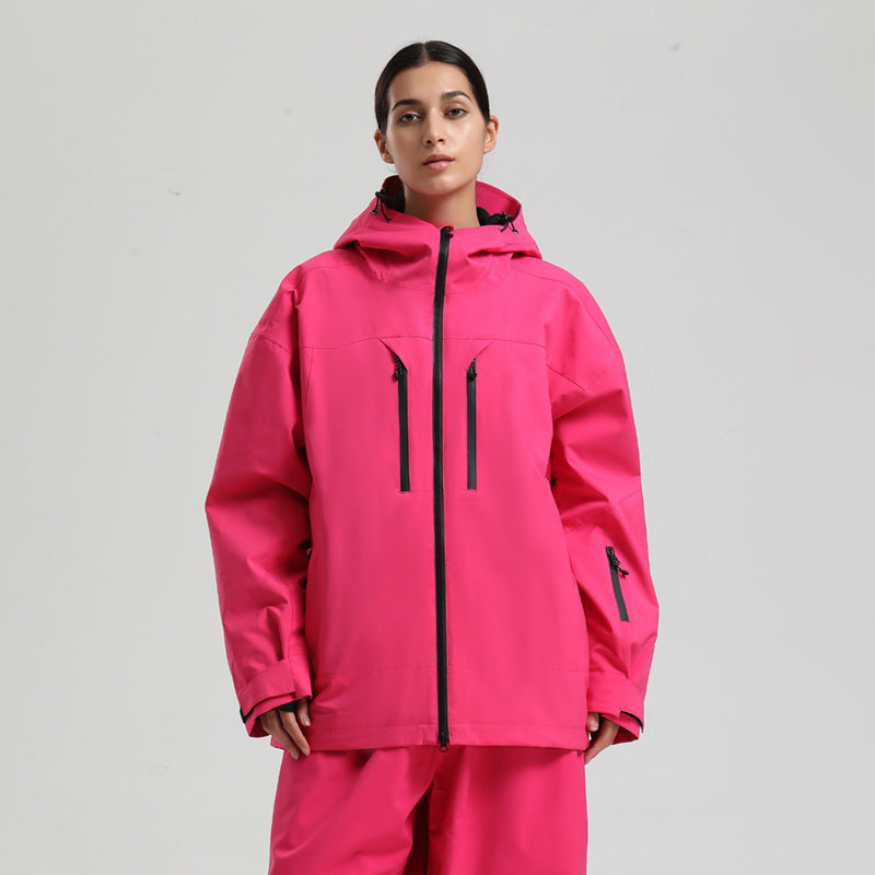 Men's Waterproof Breathable Ski Jacket – Hooded Winter Snow Coat