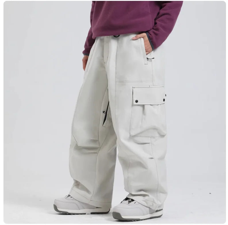 Men's Waterproof Snowboard Pants – Insulated Ski Pants with Zipper Pockets