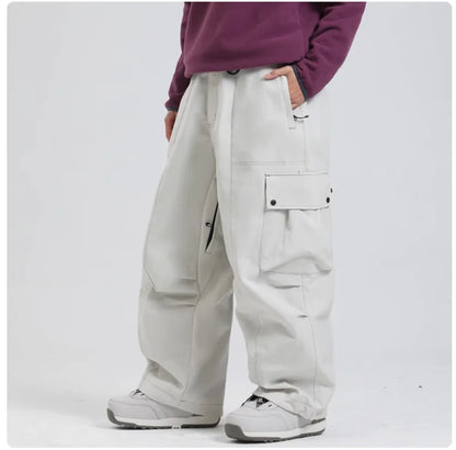 Men's Waterproof Snowboard Pants – Insulated Ski Pants with Zipper Pockets