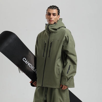 Men's Waterproof Breathable Ski Jacket – Hooded Winter Snow Coat