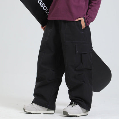 Unisex Wide-Leg Windproof Ski Pants – Breathable Winter Snow Pants