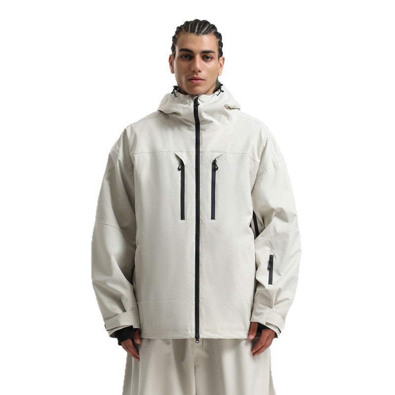 Men's Waterproof Breathable Ski Jacket – Hooded Winter Snow Coat
